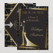 Klassieke Deco Bridal Shower Uitnodiging (Voorkant / Achterkant)