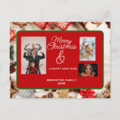 Klassieke Deco Gepersonaliseerde Kerstfoto Feestdagenkaart (Voorkant)