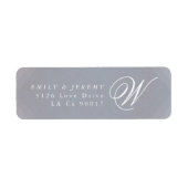 Klassieke deco Gold  grijze kalligrafie bruiloft Etiket (Voorkant)