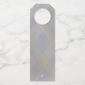 Klassieke deco Gold grijze kalligrafie bruiloft Flessenhanger (Achterkant)