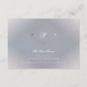 Klassieke deco Gold  grijze kalligrafie bruiloft Informatiekaartje (Voorkant)