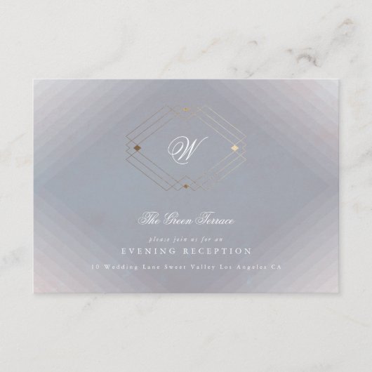 Klassieke deco Gold  grijze kalligrafie bruiloft Informatiekaartje (Voorkant)