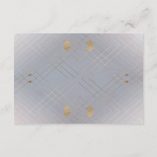 Klassieke deco Gold grijze kalligrafie bruiloft Informatiekaartje (Achterkant)