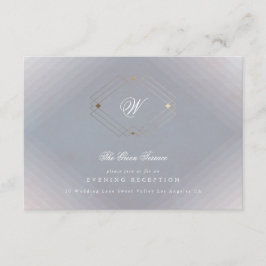 Klassieke deco Gold  grijze kalligrafie bruiloft Informatiekaartje