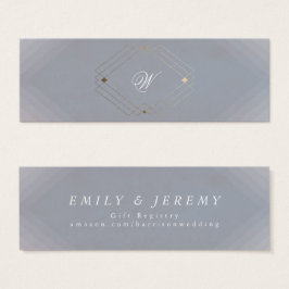 Klassieke deco Gold  grijze kalligrafie bruiloft Mini Visitekaartjes