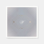 Klassieke deco Gold  grijze kalligrafie bruiloft Servet (Voorkant)