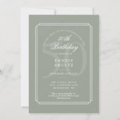 Klassieke deco | Sage en White 50th Birthday Kaart (Voorkant)