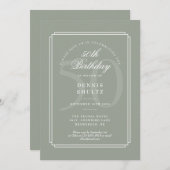 Klassieke deco | Sage en White 50th Birthday Kaart (Voorkant / Achterkant)