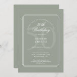 Klassieke deco | Sage en White 50th Birthday Kaart<br><div class="desc">De elegante geometrische lijnen lijst uw gepersonaliseerde 50e verjaardagsinformatie die in klassieke typografie op deze chic verjaardagsuitnodiging wordt geplaatst. U kunt de achtergrond op de voor- en achterzijde aanpassen om uw favoriete kleur aan te passen. Ontworpen door: Thisnotme©</div>