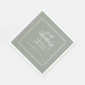 Klassieke Deco | Salie en wit 50e verjaardag Servet (Hoek)