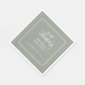 Klassieke Deco | Salie en wit 70e verjaardag Servet (Hoek)