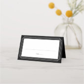 Klassieke deco | Zwarte en witte bruiloft Plaatskaartje (Voorkant)