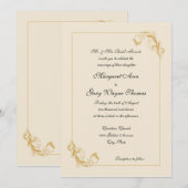 Klassieke decoratieve huwelijksuitnodiging kaart (Voorkant / Achterkant)