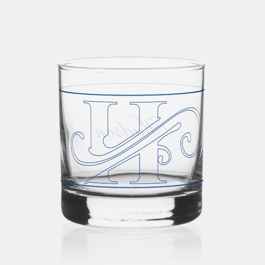 Klassieke decoratieve letter H Whisky Glas (Voorkant)