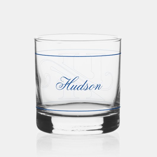 Klassieke decoratieve letter H Whisky Glas (Achterkant)