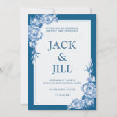 Klassieke Deep Blue bruiloft uitnodiging (Voorkant)