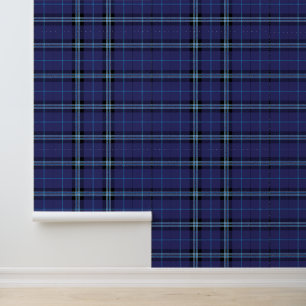 Klassieke Deep Blue Plaid Behang