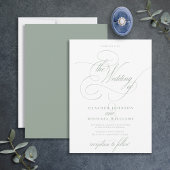 Klassieke Delicate Sage Green Modern Calligraphy Kaart