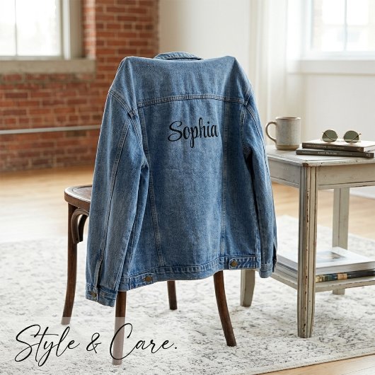 Klassieke denim jas met jouw aangepaste naam jacket