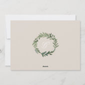 Klassieke dennen monogram krans elegante foto coll feestdagenkaart (Achterkant)