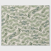 Klassieke dennen op crème krans kerstvakantie cadeaupapier (Vlak)