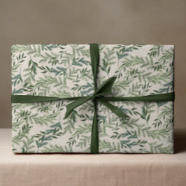 Klassieke dennen op crème krans kerstvakantie cadeaupapier