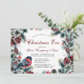 Klassieke dennenappel krans & rode vogel kerstavon kaart (Staand voorkant)