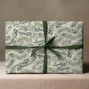 Klassieke dennenboom op Crème Kranz Kerstvakantie Cadeaupapier