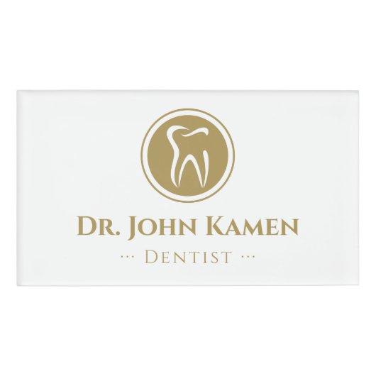 Klassieke Dentist Gold Naambadge (Voorkant)