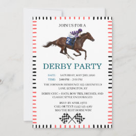Klassieke Derby-feest Paardenrace Uitnodiging