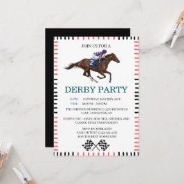 Klassieke Derby-feest Paardenrace Uitnodiging