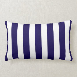 Klassieke Designer Stripes in Cobalt Blue en White Kussen