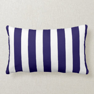 Klassieke Designer Stripes in Cobalt Blue en White Kussen
