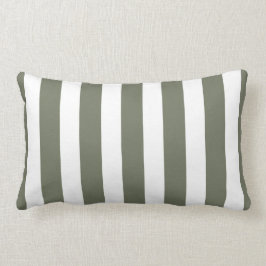Klassieke Designer Stripes in Olive en White Kussen