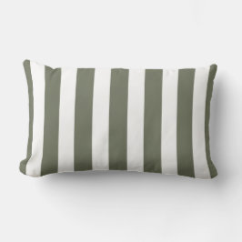Klassieke Designer Stripes in Olive en White Kussen