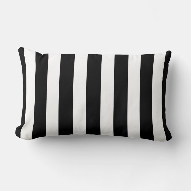 Klassieke Designer Stripes in zwart-wit Kussen (Voorkant)
