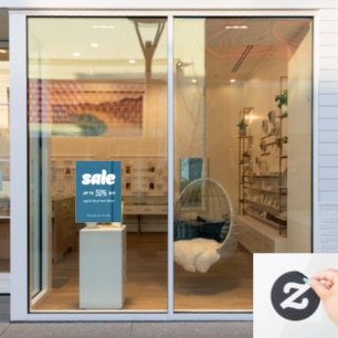 Klassieke detailhandels-detailhandels-blauwe-verko raamsticker