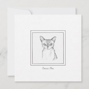 Klassieke Devon Rex Cat Chalk-kaart Notitiekaartje