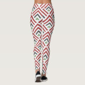 Klassieke diagonale geometrische zigzagblauw leggings (Achterkant)