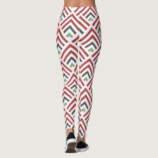 Klassieke diagonale geometrische zigzagblauw leggings (Achterkant)