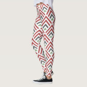 Klassieke diagonale geometrische zigzagblauw leggings (Links)