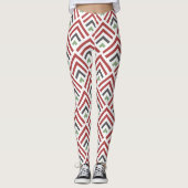 Klassieke diagonale geometrische zigzagblauw leggings (Voorkant)