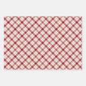 Klassieke diagonale tartan plaid bordeaux wit inpakpapier vel (Voorkant 3)