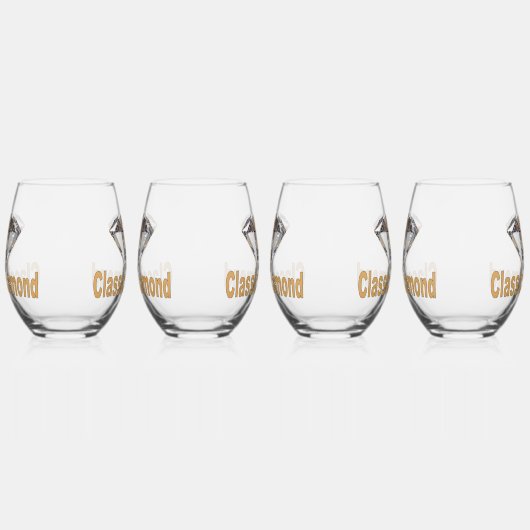 Klassieke diamant wijnglas zonder voet (Links)