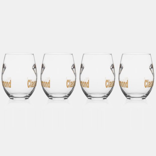 Klassieke diamant wijnglas zonder voet (Rechts)