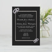 Klassieke diamanten zilveren trouwringen Trouwen Kaart (Staand voorkant)