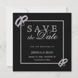 Klassieke diamanten zilveren trouwringen trouwen save the date
