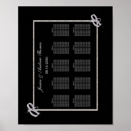 Klassieke diamanten zilveren trouwringen zitplaats poster