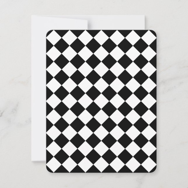 Klassieke Diamond Black en White Checkers (Voorkant)