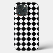 Klassieke Diamond Black en White Checkers Case-Mate iPhone Case (Achterkant)